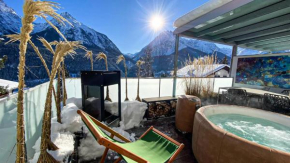 Ferienwohnung Chasa Splerin mit Whirlpool auf Terrasse